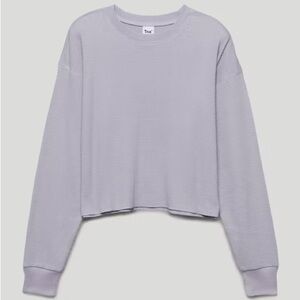 TNA Lavender Waffle Crew Boxy Knit Top